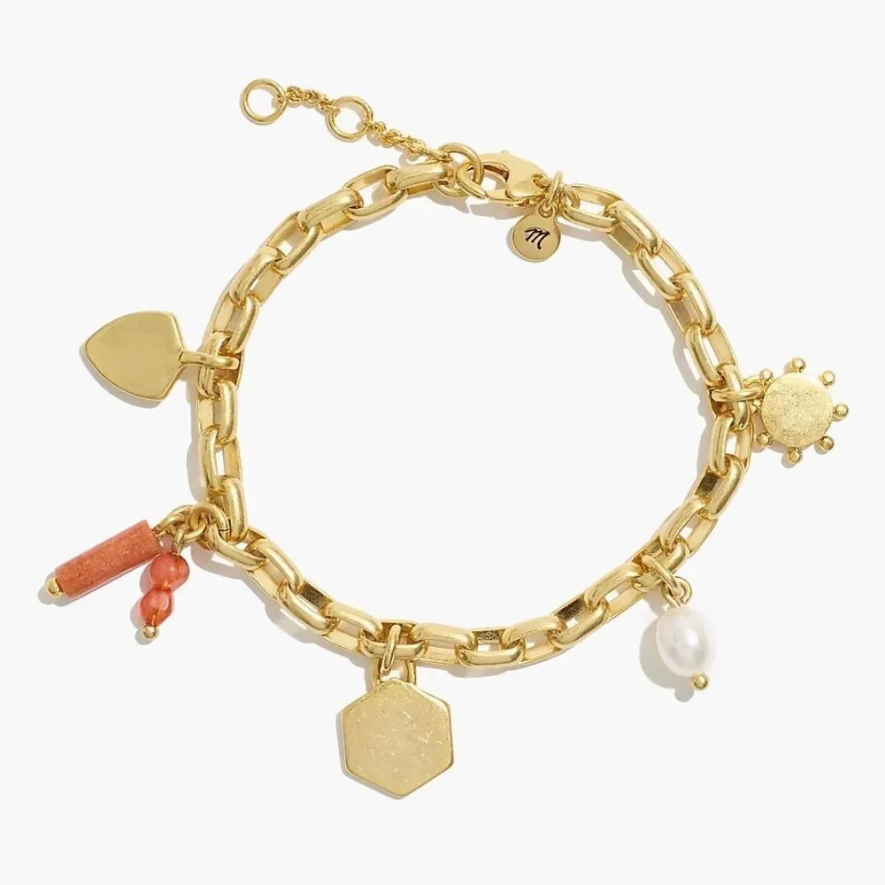 NWT Madewell Cherished Charm Bracelet With Fresh Water Pearl